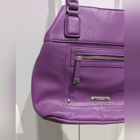 Nine West Purple Shoulder Handbag with Silver Hardware - Picture 2 of 9
